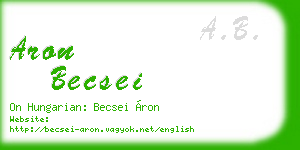 aron becsei business card